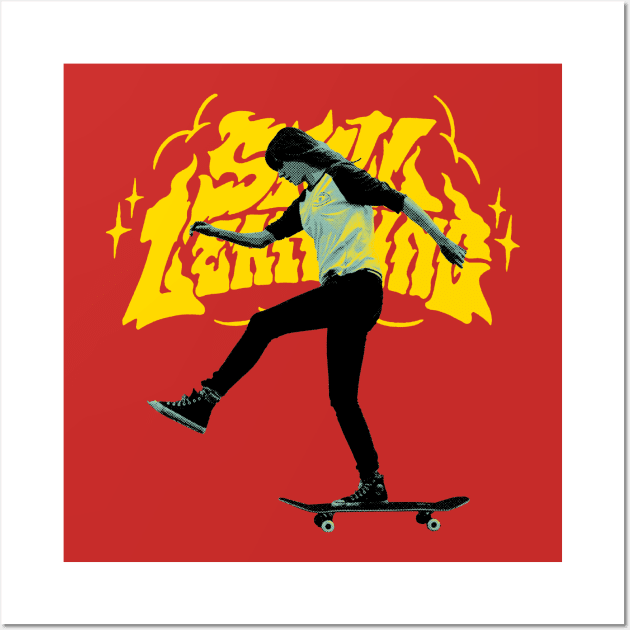 Style Learning Girl Skateboard Wall Art by Krisna Pragos